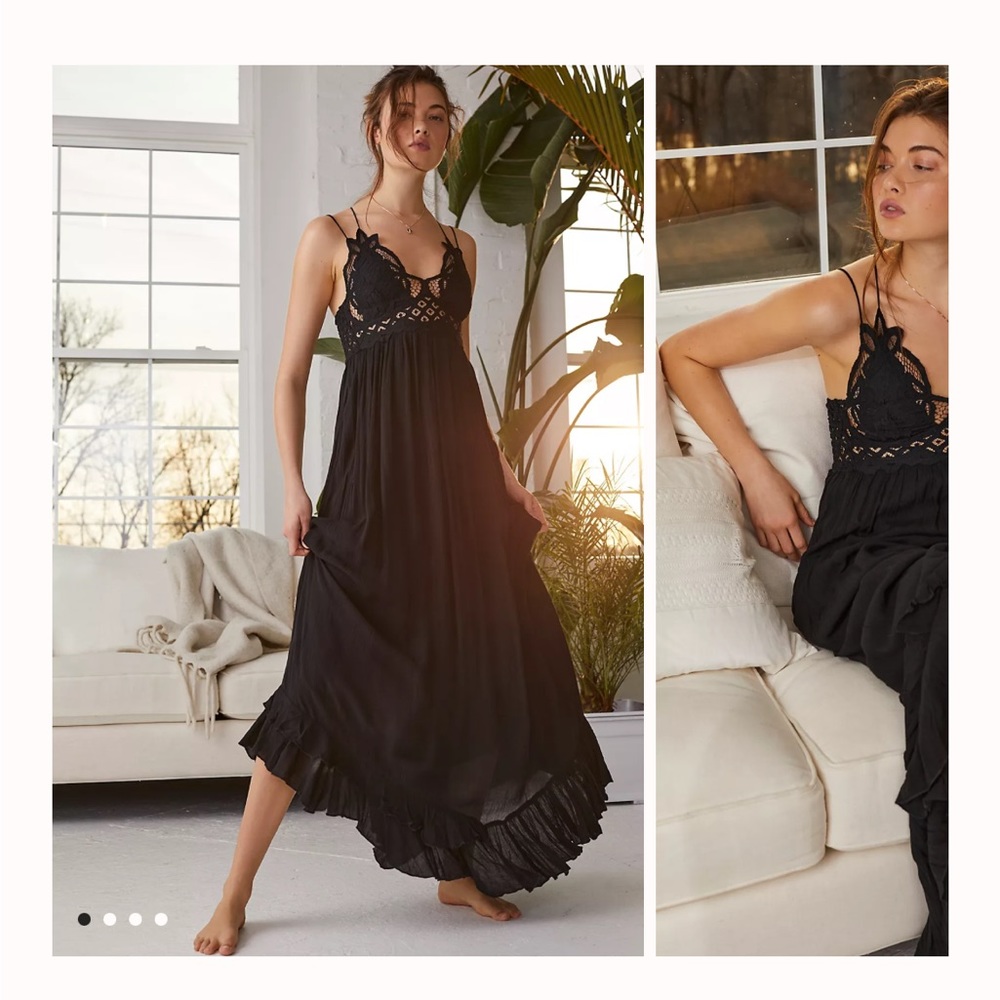 Black Free People floor length sun dress
